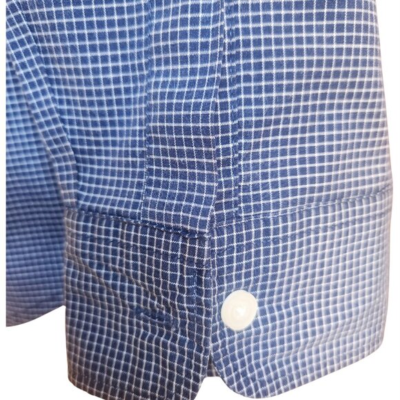 Dockers Men's Shirt Button Down Long Sleeve White/Blue Plaid Collared Size L - Picture 3 of 6